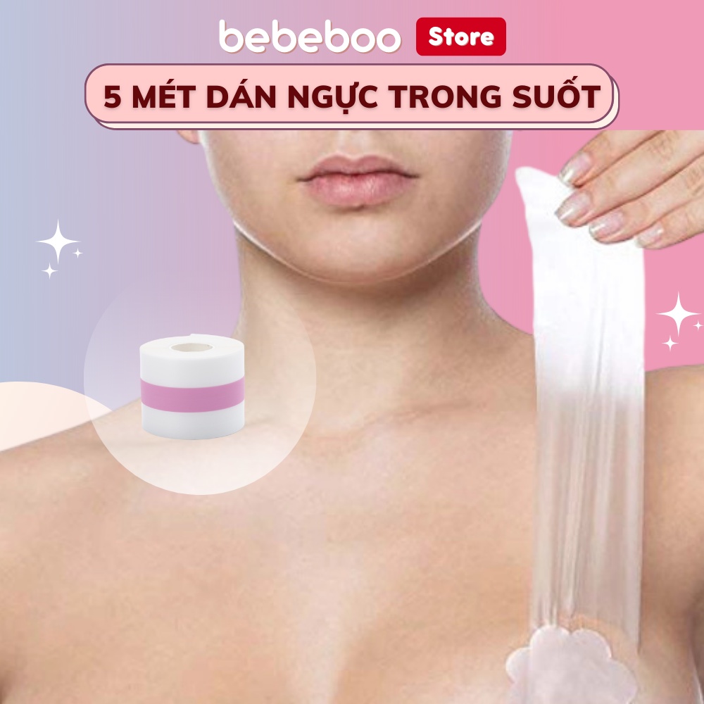 Cuộn 5 Mét Băng Dán Nâng Ngực Trong Suốt Chống Thấm Nước Có Thể Tạo Nhiều Kiểu Đa Dụng BEBECHIC - Che Hình Xăm Vêt Sẹo