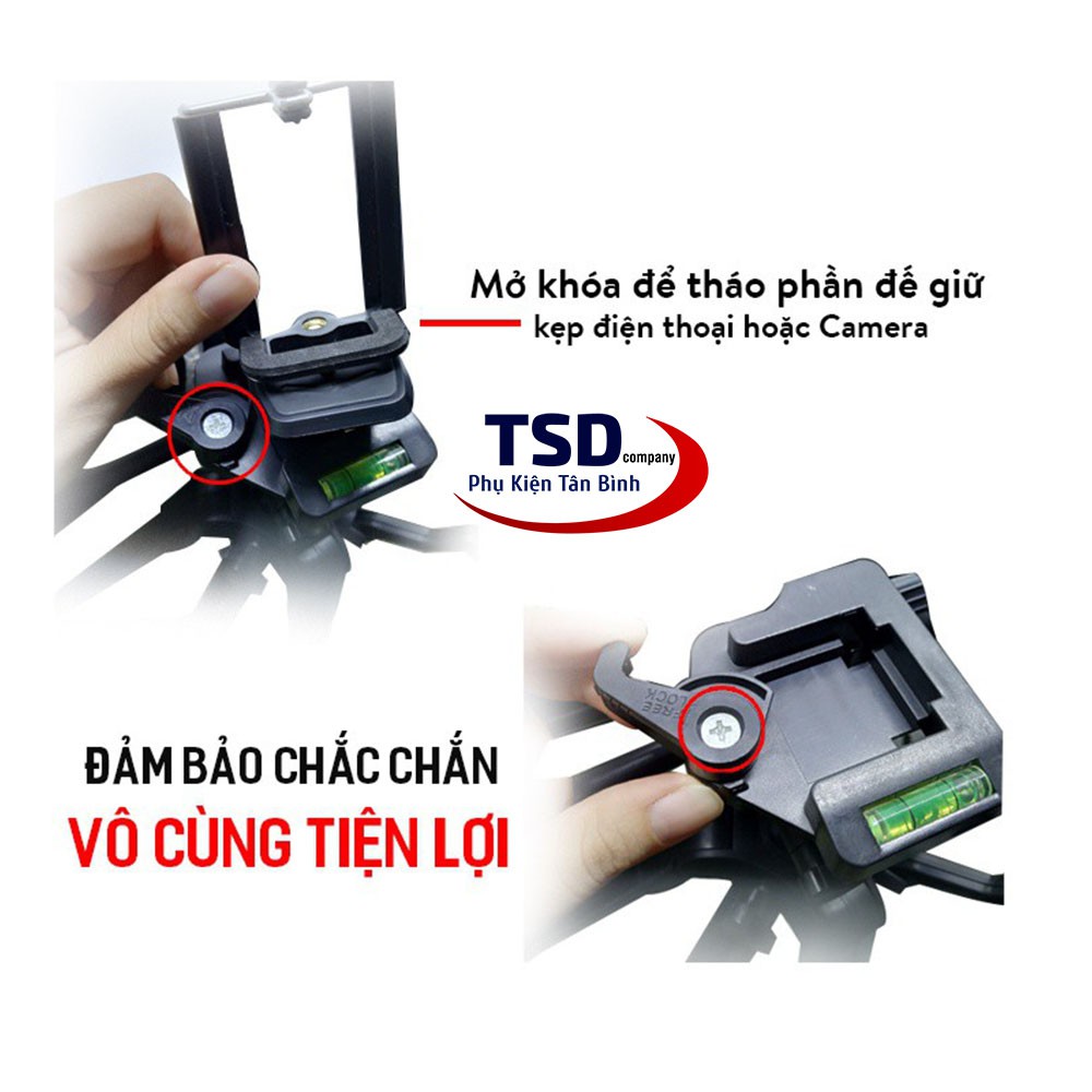 Combo Tripod 3 Chân 3366 Cho Điện Thoại, Máy Ảnh Tặng Kèm Remote & Kẹp | BigBuy360 - bigbuy360.vn