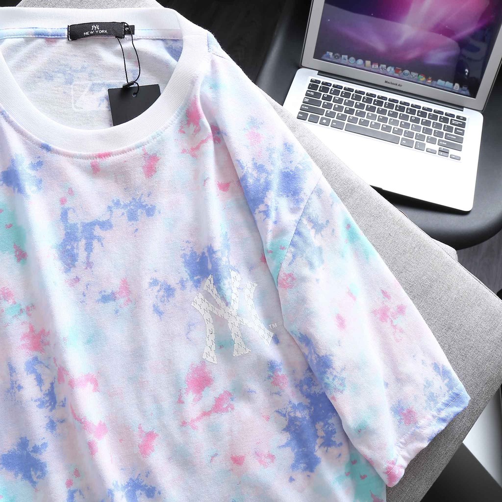 SALE BIGSIZE - Áo thun cotton vải loang màu hỗn hợp in lụa NY nam bigsize &lt; 120kg mặc đẹp