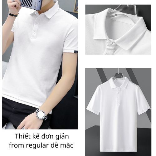 Áo polo nam trơn cổ bẻ, Áo thun nam vải cá xấu cotton tay ngắn thoáng mát-REMMY