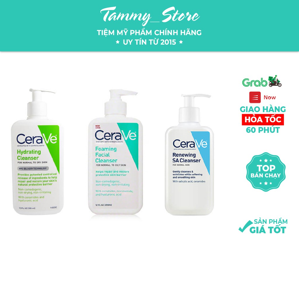 Sữa rửa mặt Cerave da dầu/ da khô chính hãng