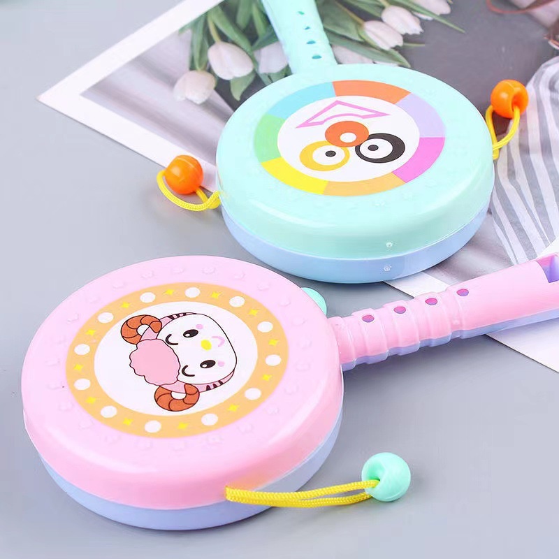 Trống lắc cho bé Đồ chơi xúc xắc cầm tay Thổi kèn cho bé an toàn dễ thương