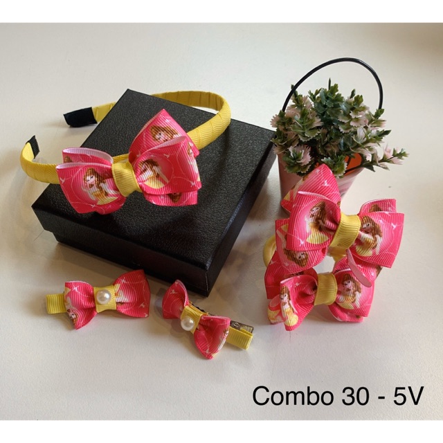 Combo Bờm + Nơ + Kẹp tóc đáng yêu (hàng handmade) dành cho bé gái 💖💖💖