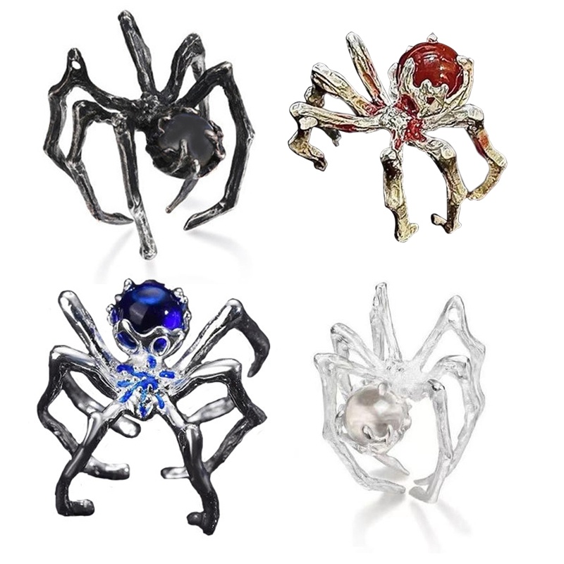 Nhẫn Cặp Hình Nhện Phong Cách Gothic Cổ Điển Cá Tính Thích Hợp Làm Quà Tặng