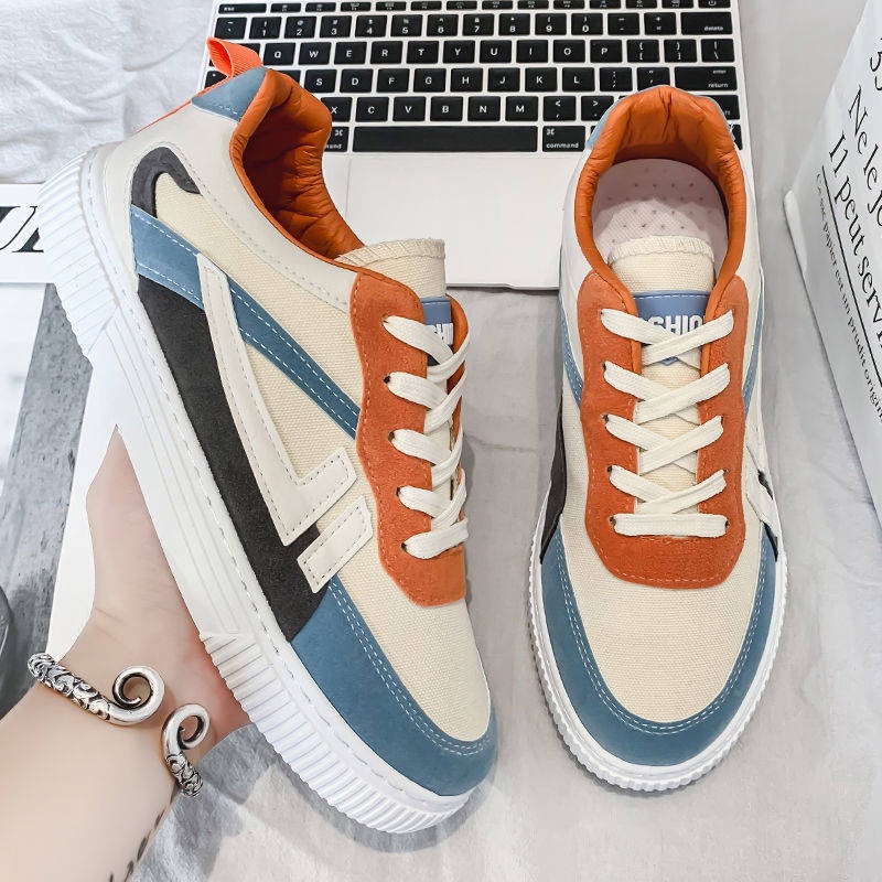 Giày thể thao canvas thoáng khí phong cách mùa thu Hàn Quốc hàng mới dành cho nam 2021