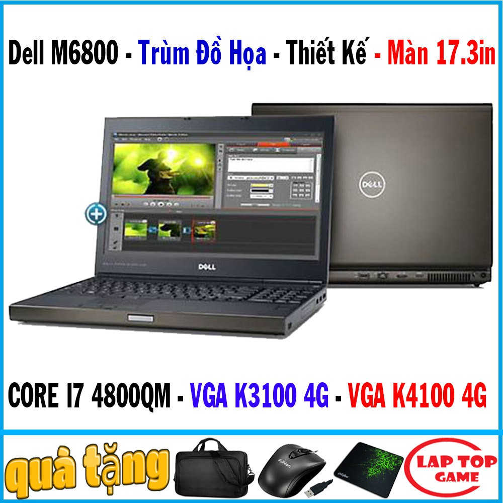 Dell M6800 trùm đồ họa core i7 4800qm, vga K3100M 4G, K4100M 4G, laptop cũ chơi game