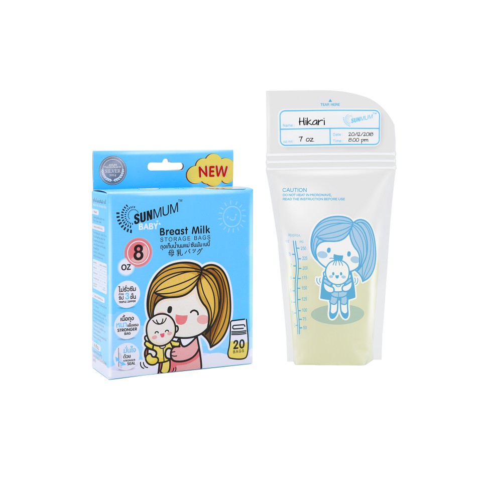 [Tặng 10 túi zip bảo quản] Túi trữ sữa Sunmum mẫu mới 100ml và 250ml