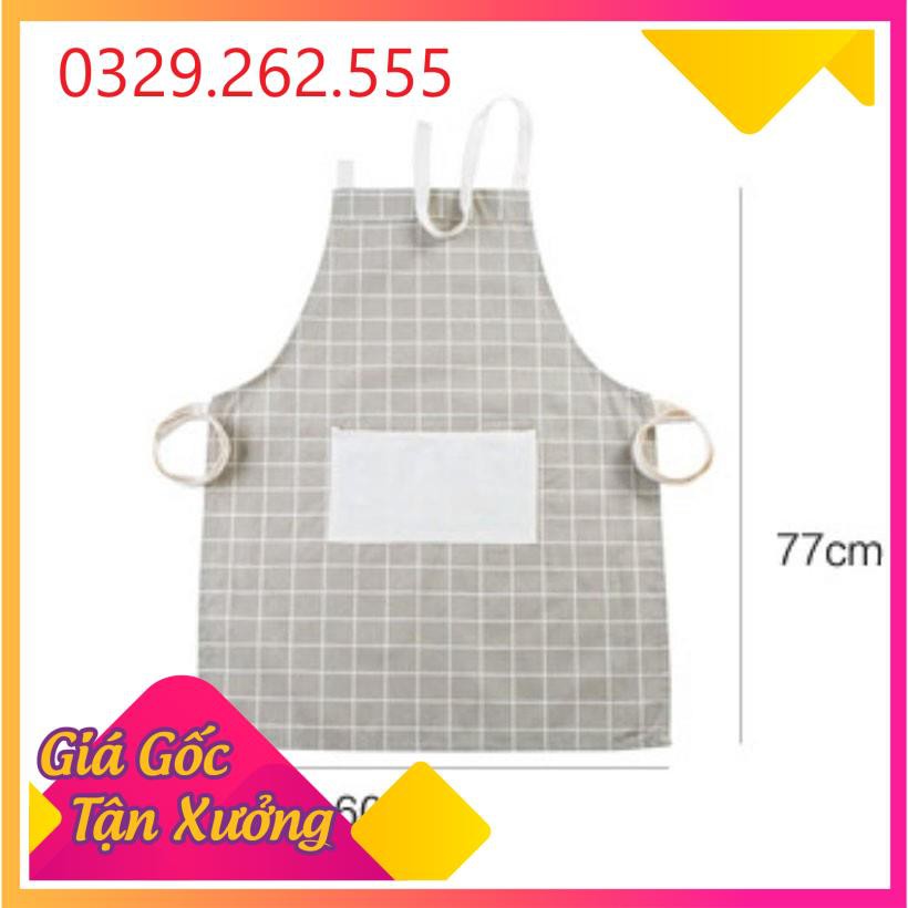 (Sale Khủng)  Tạp Dề Vải Nội Trợ Nhà Bếp - Vải Kẻ Ô Nhiều Mẫu (Giao mầu ngẫu nhiên)