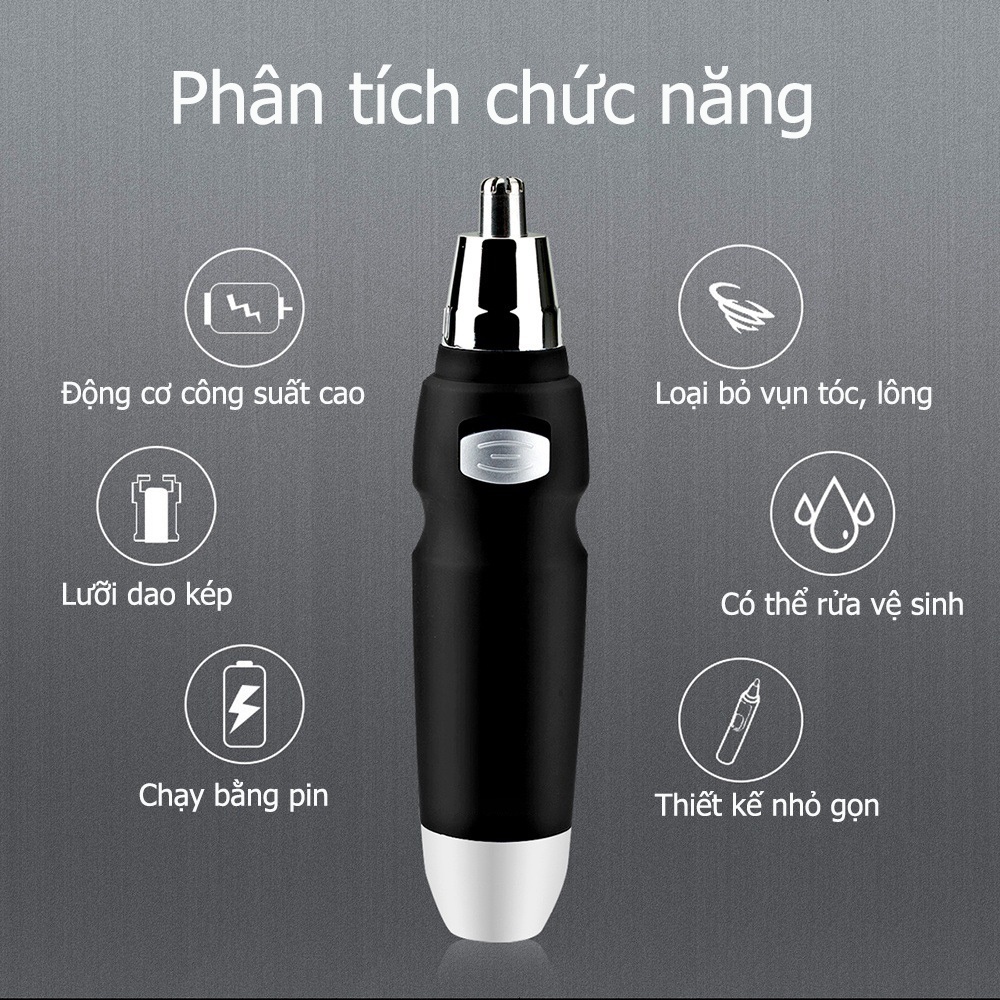 Máy Tỉa Lông Mũi mini, dụng cụ cắt lông MŨI/ TAI / RÂU mini phiên bản nâng cấp thép không gỉ 2023