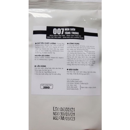 Men tiêu hóa Siêu tăng trọng 007  gói 200gr