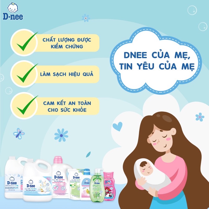 Nước giặt quần áo em bé Dnee 600ml dạng túi chính hãng Thái Lan