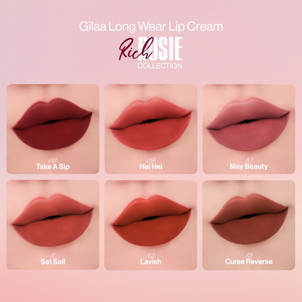 Son kem lì Gilaa long wear lip cream (5g) Rich Rosie Collection