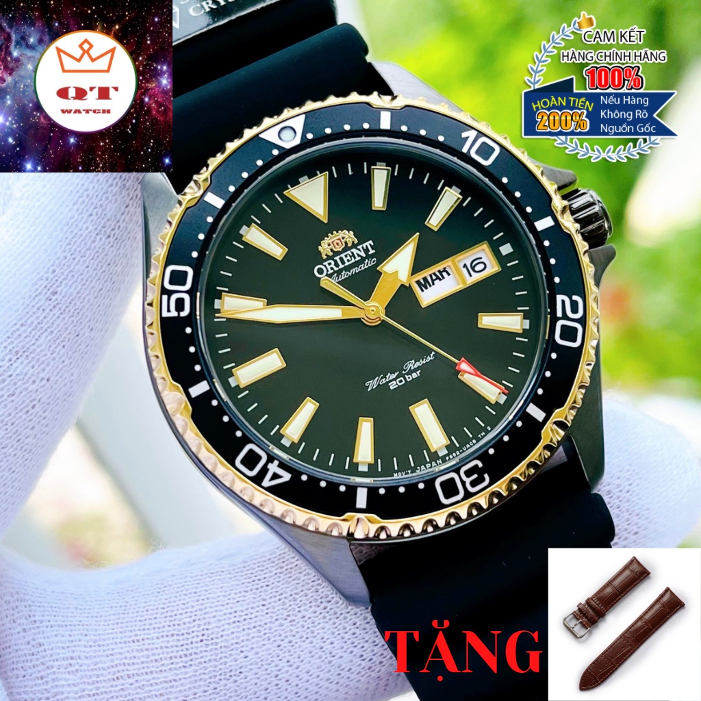 Đồng Hồ Nam ORIENT Mako 3 BlackGold RA-AA0005B Chính Hãng Tặng Dây Da Cao Cấp