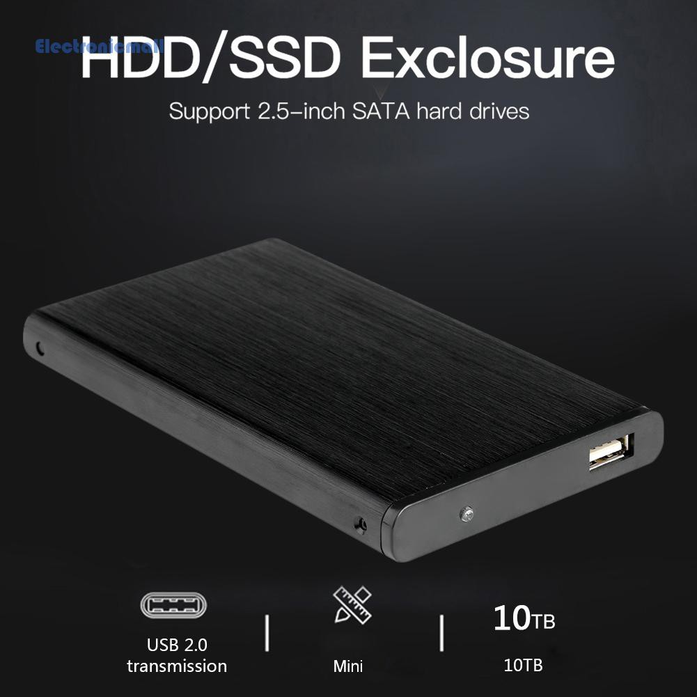 ElectronicMall01 480M 2.5 inch Mobile Hard Drive Disk Case 10TB SATA HDD SSD External Enclosure