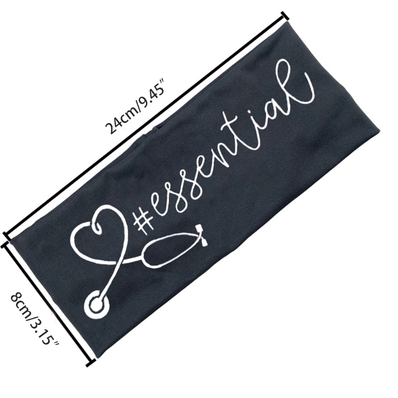 Băng Đô Cài Tóc Co Giãn Chống Trượt In Chữ Thiết Yếu Cho Unisex