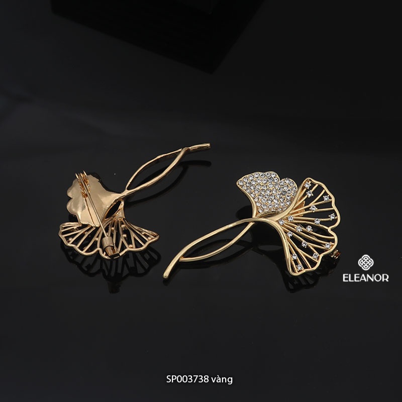 Ghim cài áo nam nữ Eleanor Accessories hình lá rẻ quạt đính đá phụ kiện trang sức thời trang 3738
