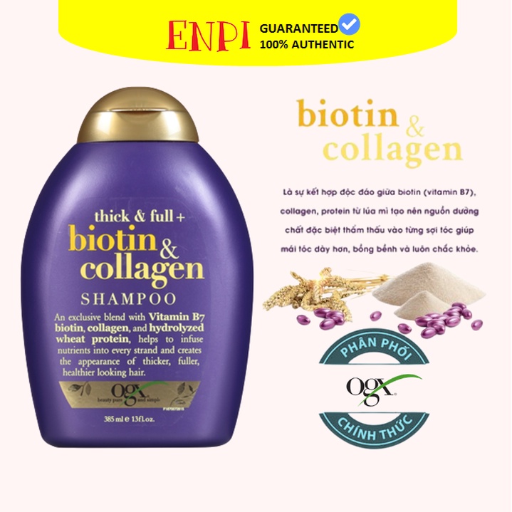 Dầu gội OGX Thick & Full + Biotin & Collagen Shampoo