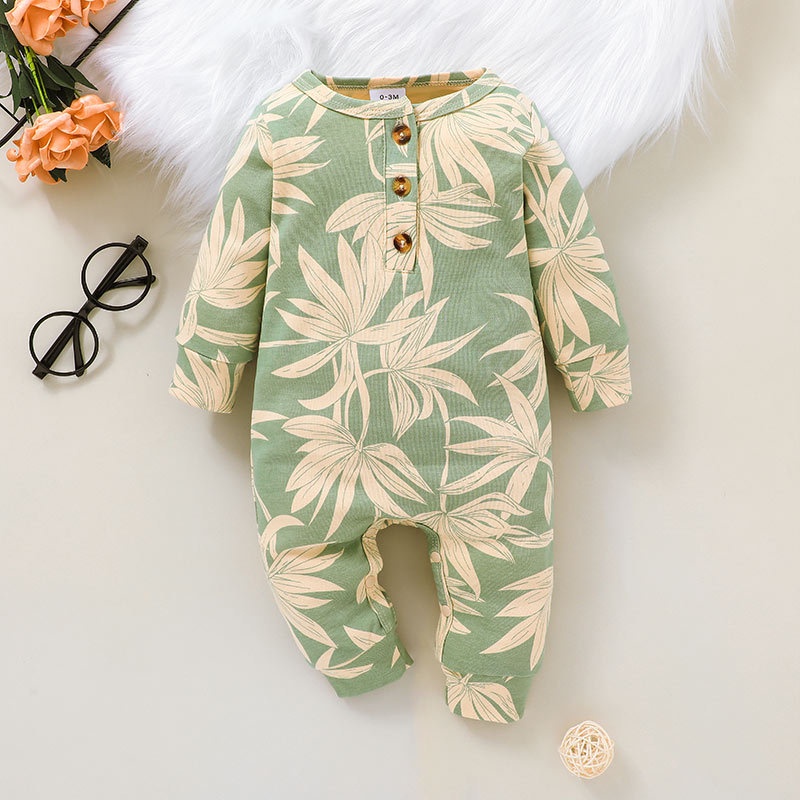 Body liền thân trần bông, bodysuit dài tay cotton cho bé trai sơ sinh từ 0-24 Tháng