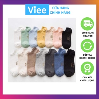 Vớ nam vớ nữ 7 ngày 7 màu cổ ngắn cao cấp hàn quốc