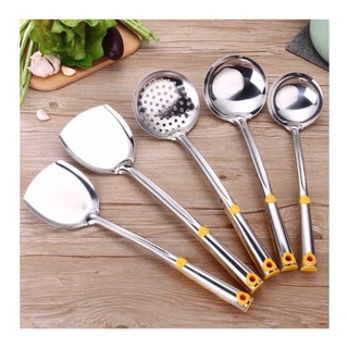 Bộ muôi inox cán vàng