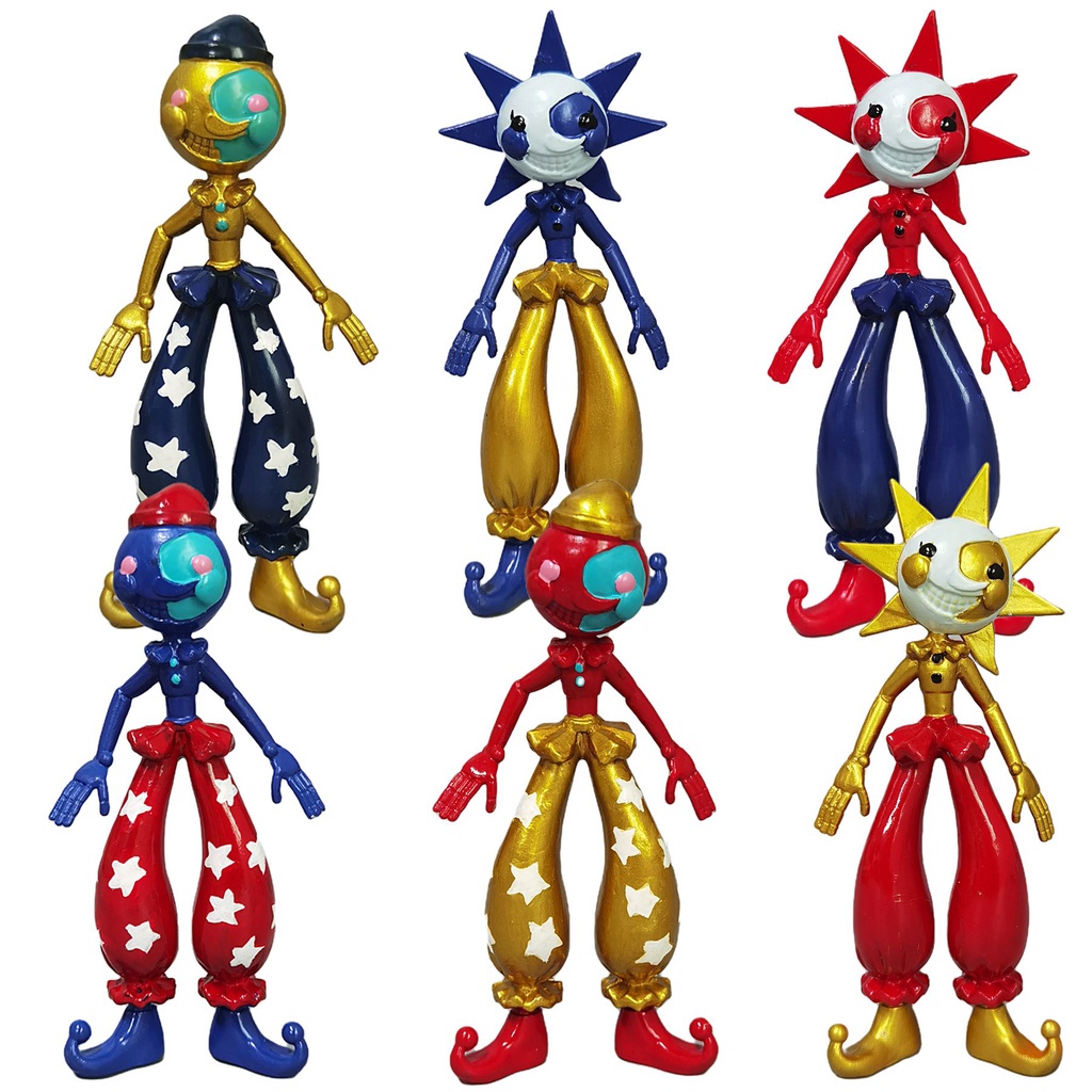 6pcs set Fnaf Sundrop Moon Drop Figures Toys Security Breach Doll Sunrise Sundrop BOSS FNAF Five Nights at Freddy's