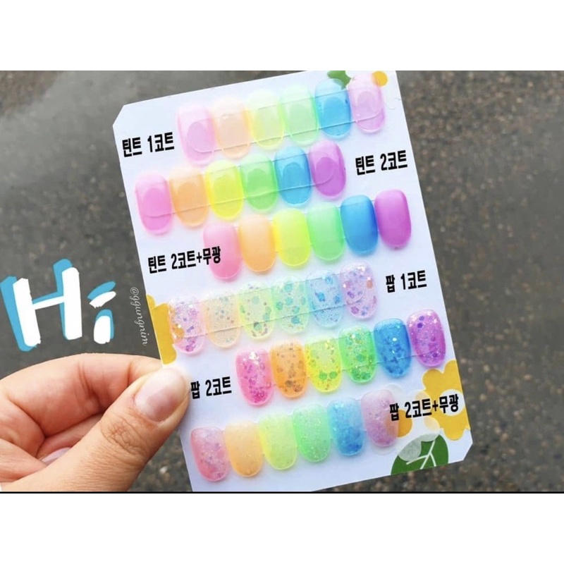 Chính hãng- FreeshipSơn gel thạch neon cao cấp Hàn Quốc tách set Glow tint summer collection 2021 hi gel ( giá 1 chai)