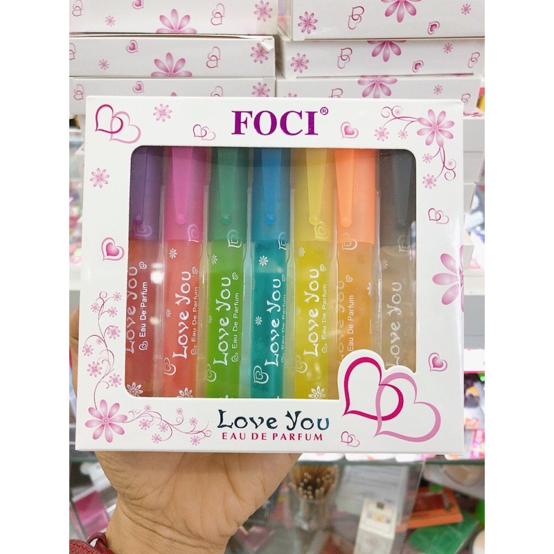 set nước hoa cây viết 7 màu 7 mùi