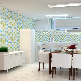 10 mét giấy dán tường sẵn keo kẻ caro dán phòng bếp, phòng vệ sinh siêu đẹp