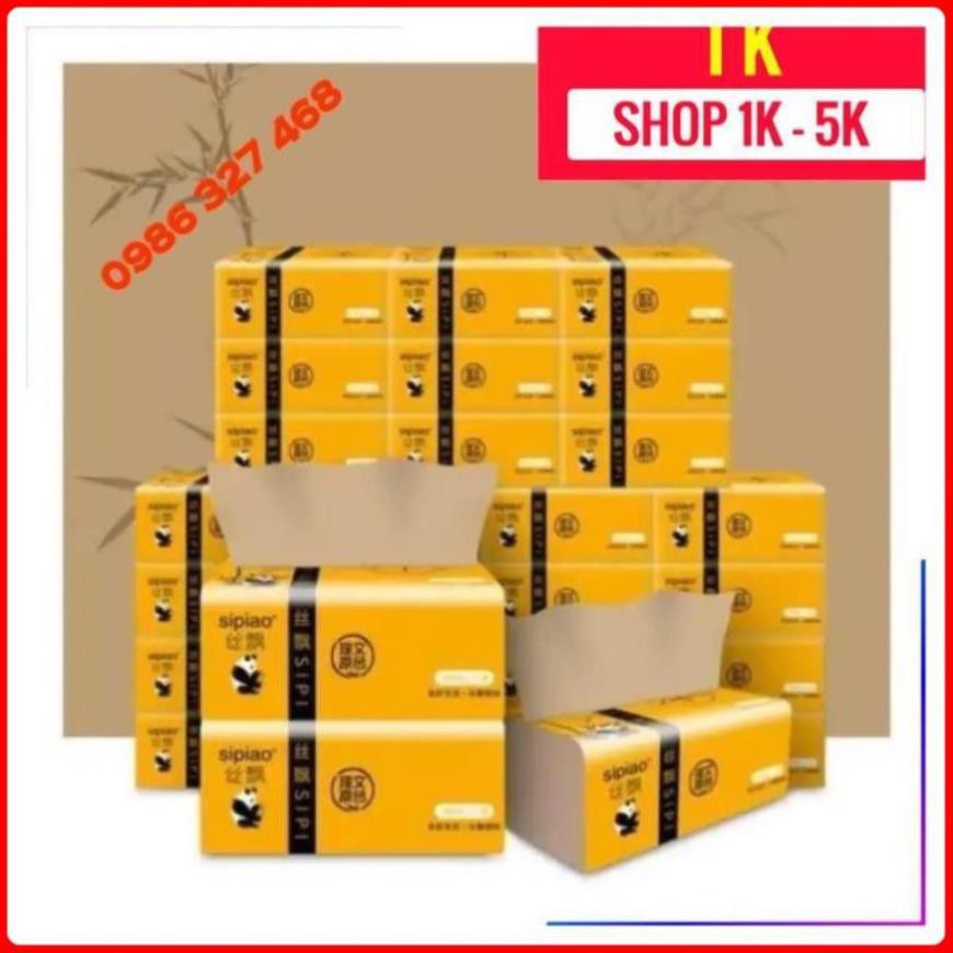 GIẤY ĂN GẤU TRÚC SIPIAO ❤️ Deal 1k ❤️ Giấy ăn Chất Liệu Từ Sợ Tre Gấu Trúc - Không Tẩy Trắng - Siêu Dai