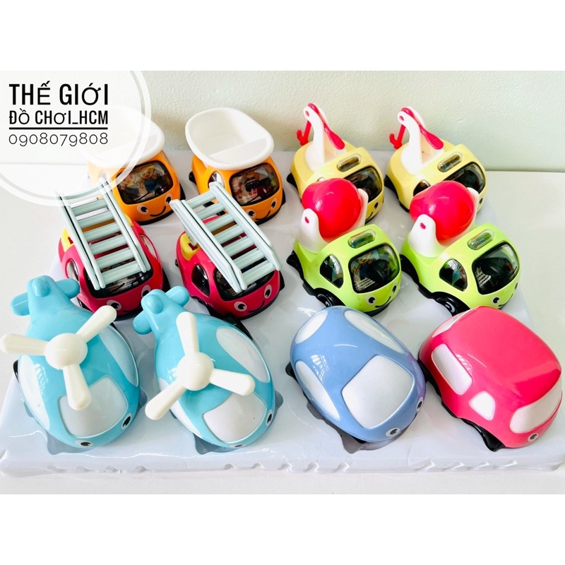 [BÁNH TRỚN-ĐÀ ĐẨY] Đồ chơi xe ô tô máy bay xe công trình dễ thương dành cho bé thích loại xe hoạt hình
