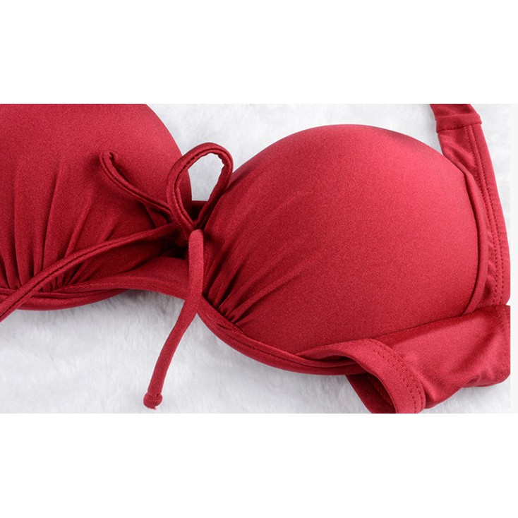 Bikini 2 mảnh kèm choàng đỏ Cao cấp BKN8349  [FREESHIP] Set đồ bơi đi biển Sang chảnh Quyến rũ