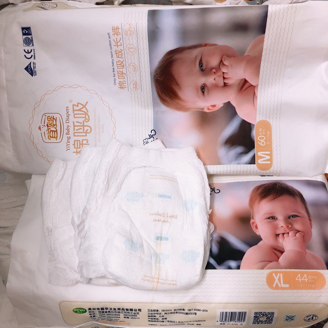 Bỉm Yiying xuất Âu dán/quần S72/M60/L52/XL44/XXL40/XXXL36........