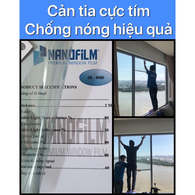 (1m x 1,52m) PHIM CÁCH NHIỆT CHỐNG NÓNG MÀU TRONG SUỐT 99% - phim cách nhiệt Hàn Quốc