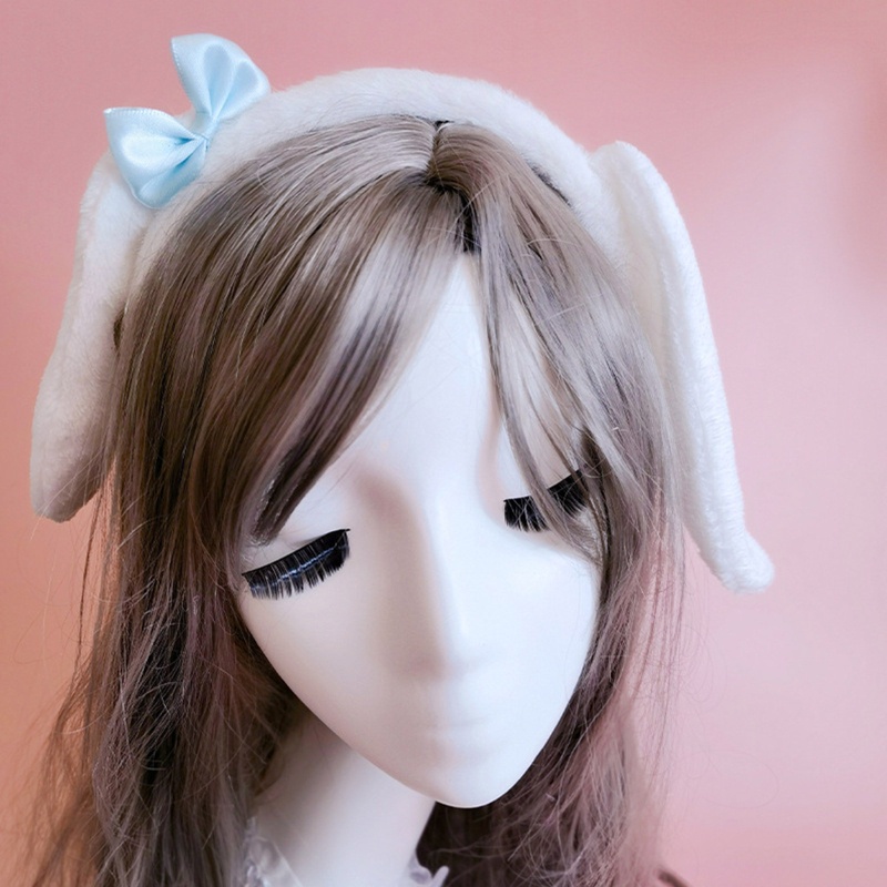 Băng Đô Tai Thỏ Phối Lông Phong Cách Lolita Dễ Thương