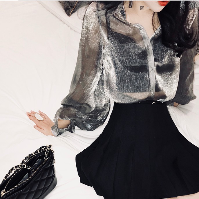 (A5) áo sơ mi kim tuyến bling hàng order