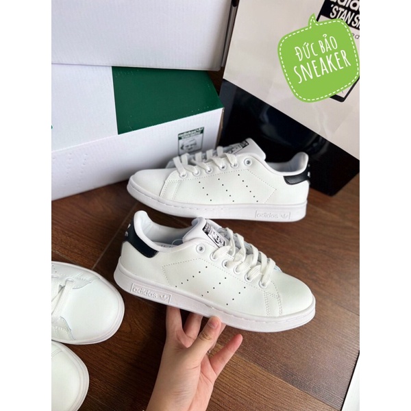 Giày stan Smith 11 . Giày adidas stan Smith gót đen , gót xanh buộc dây sneaker kèm hộp