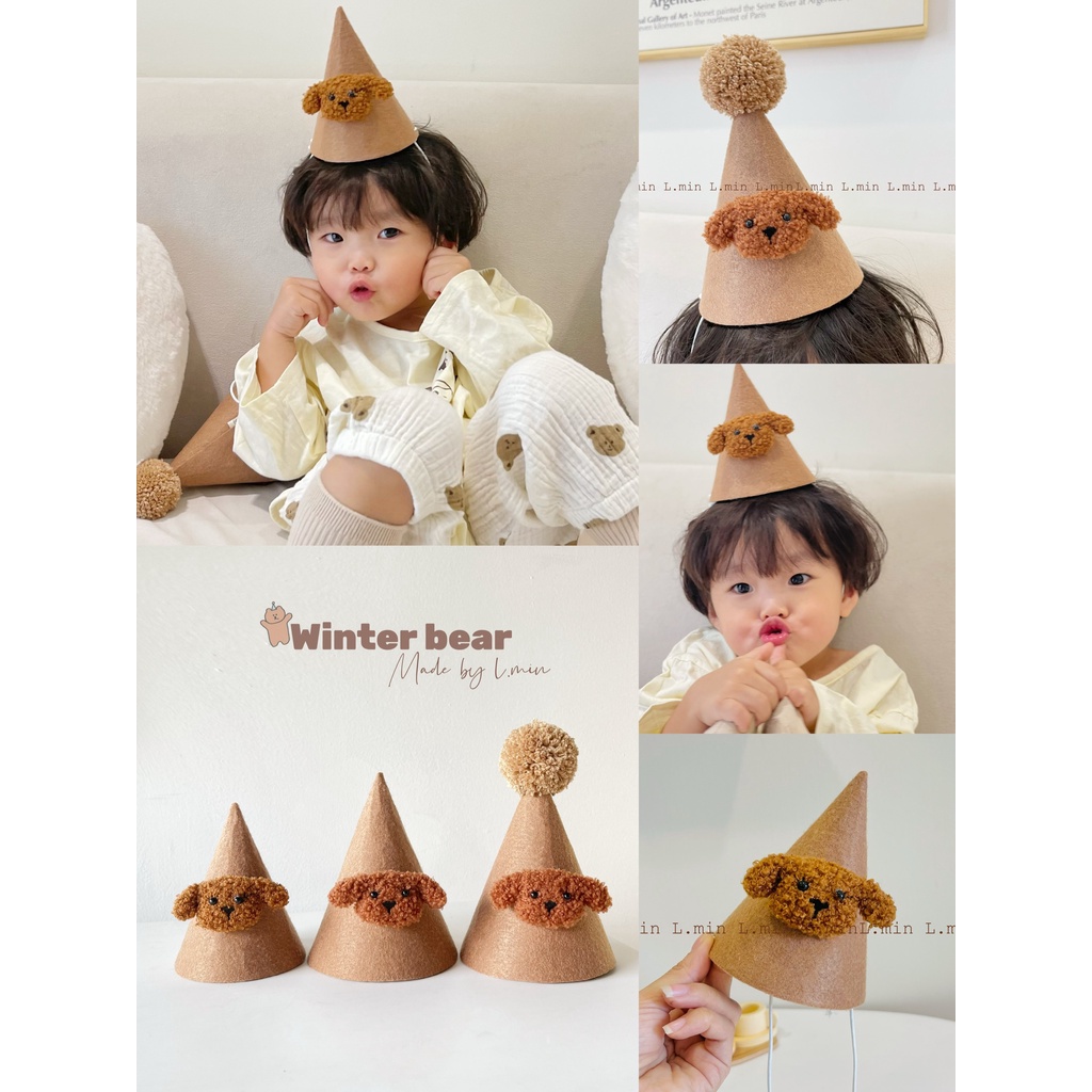 Nón party cho bé Brown bear