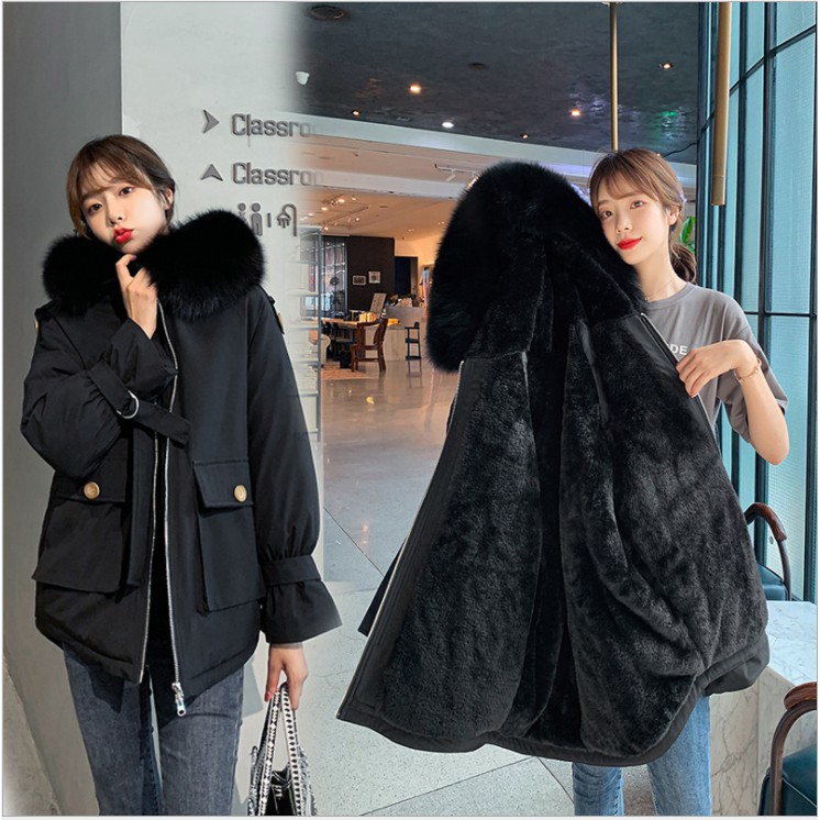Áo khoác phao nữ lót lông