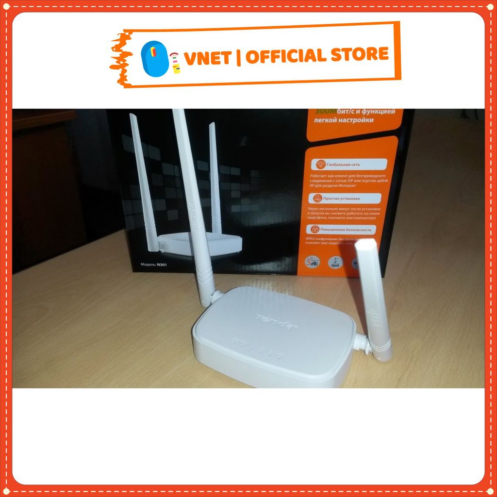 [Chính Hãng] Bộ phát sóng wifi Tenda N301 2 râu- Tốc Độ 300Mbps BH 3 năm