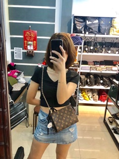 Clutch lv mini có dây đeo