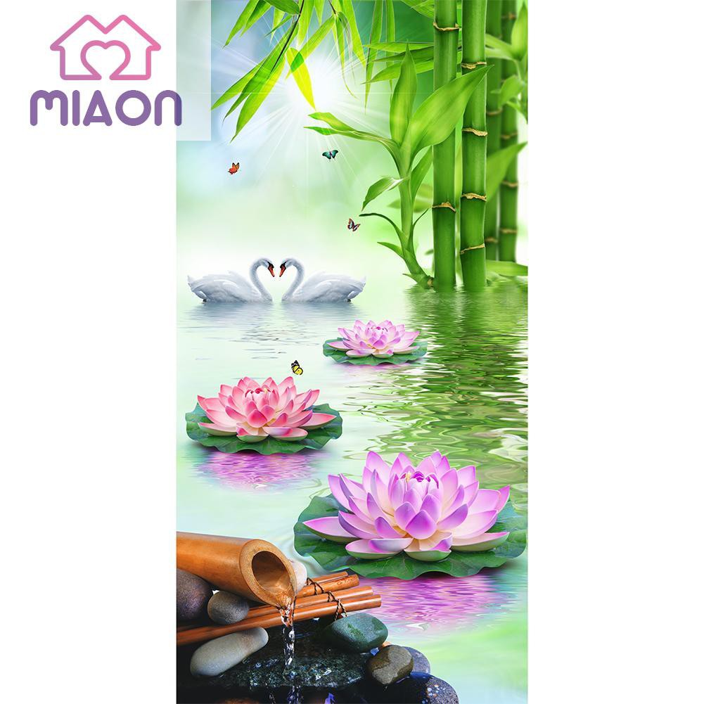 Bộ Tranh Đính Đá 5d Tự Làm Hình Hoa Sen Độc Đáo