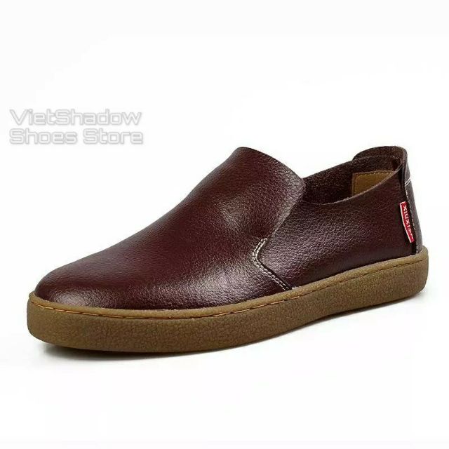 Giày slip on da nam - Giày lười nam da bò - 3 màu (đen), (nâu) và (xanh) - Mã sản phẩm 912