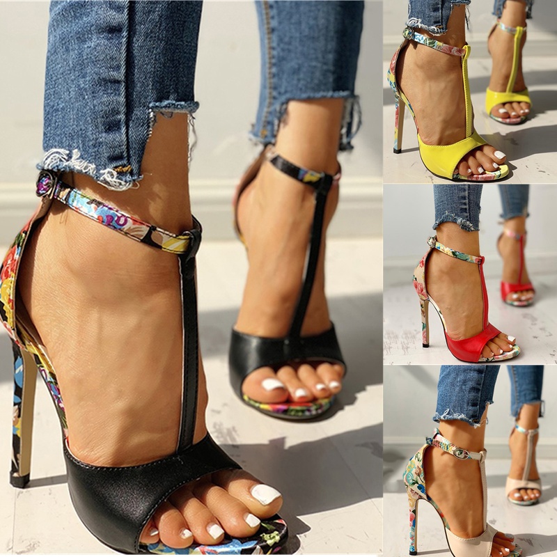 Giày Cao Gót Sandal Làm Từ Da Thời Trang Nữ Cao Cấp