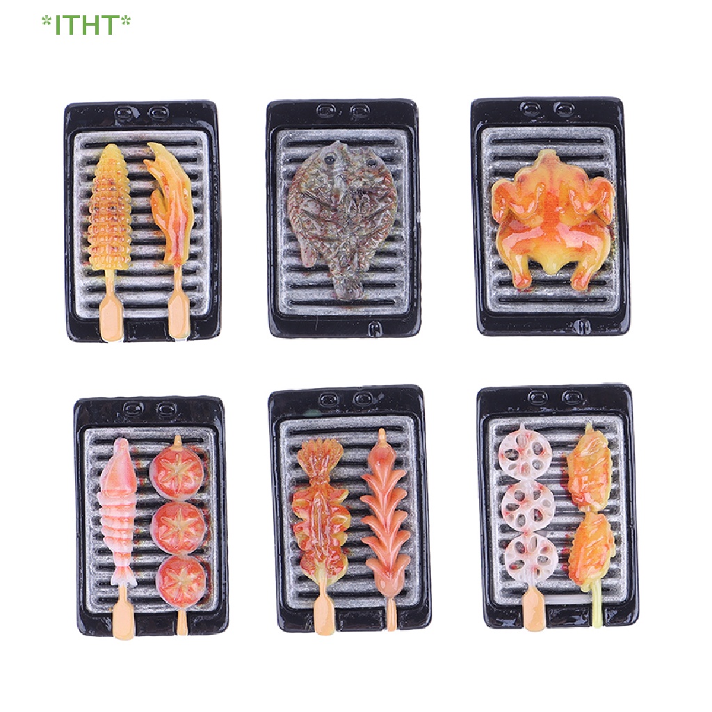 Mô Hình Thịt Nướng Bbq Hoặc Cá Kabob Trang Trí Nhà Búp Bê 1 / 12 Mới
