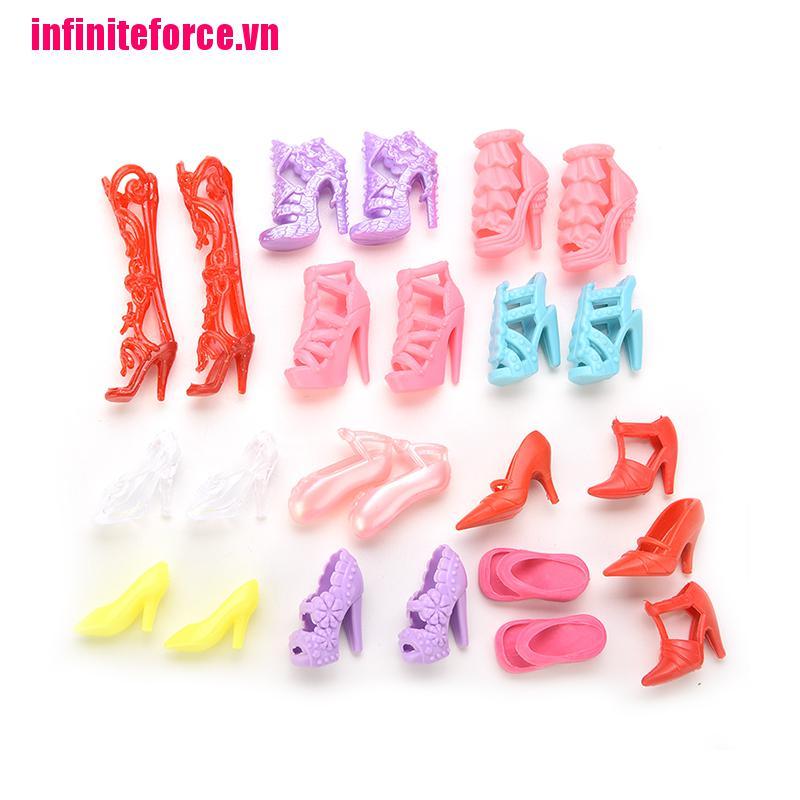 Vn Set 12 Đôi Giày Múa Ballet Nhiều Kiểu Dáng Cho Búp Bê Barbie