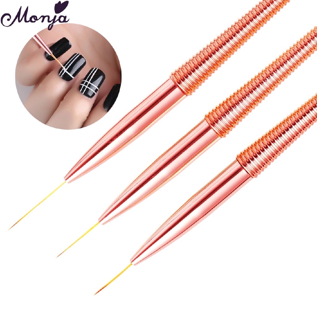 [Hàng mới về] Set 3 Cọ Vẽ Móng Tay Nghệ Thuật 16 / 19 / 21mm Tiện Dụng