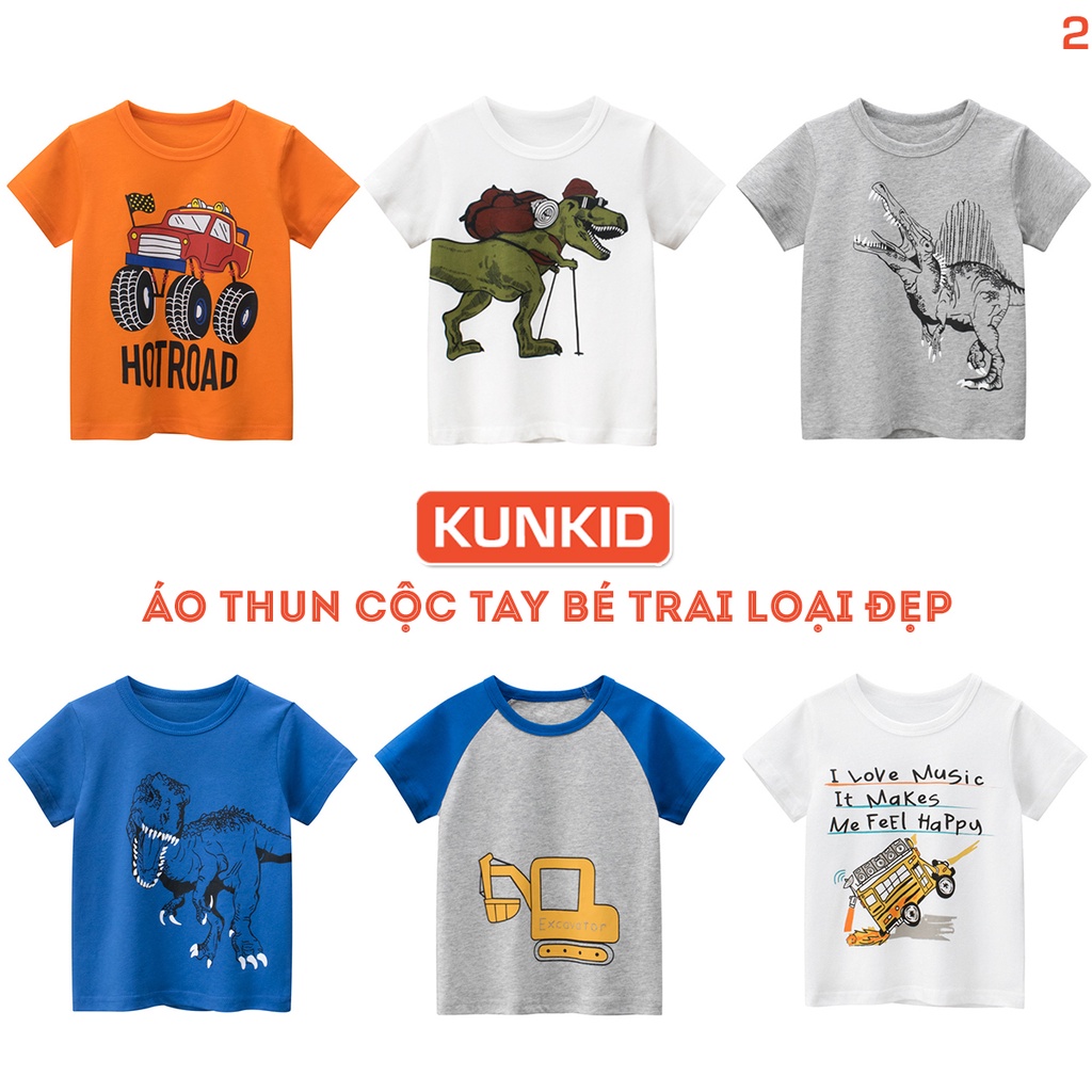 Áo phông bé trai bé gái - Áo thun bé trai Kunkid