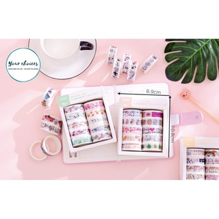 Set 10 Cuộn Washi Tape Trang Trí Sổ Tay, Scrapbook, Planner
