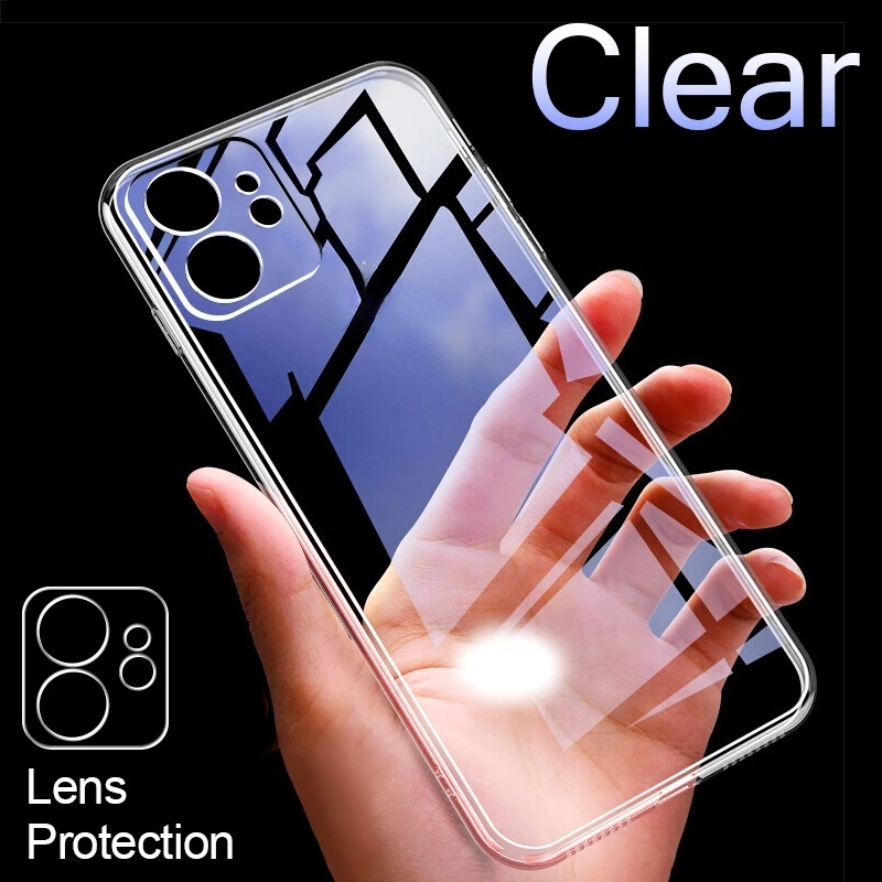 Ốp Lưng IP Trong Suốt bảo vệ Camera cho IP 6 6s 7 8 Plus SE X XS XS Max 11 12 13 Pro Max 12 mini 13 mini