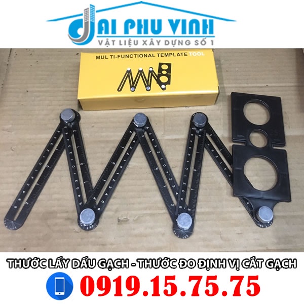 Thước lấy dấu gạch - Thước đo định vị cắt gạch - Thước đo 6 khúc - Thước cắt gạch cầm tay đa năng